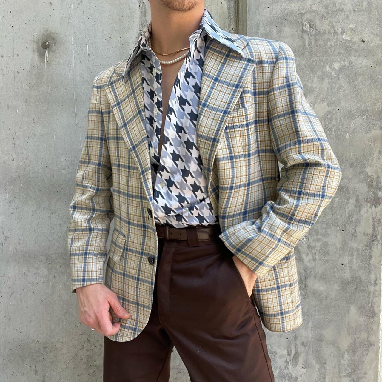 VINTAGE PLAID BLAZER